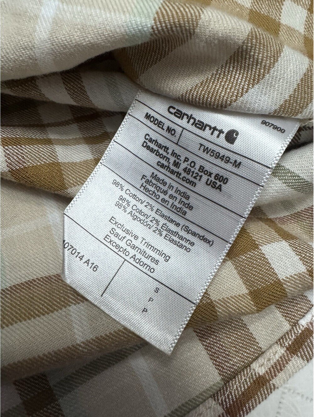 Carhartt Men's Rugged Flex Relaxed Fit Plaid Long Sleeve Button-Up Shirt Size S - Picture 5 of 7